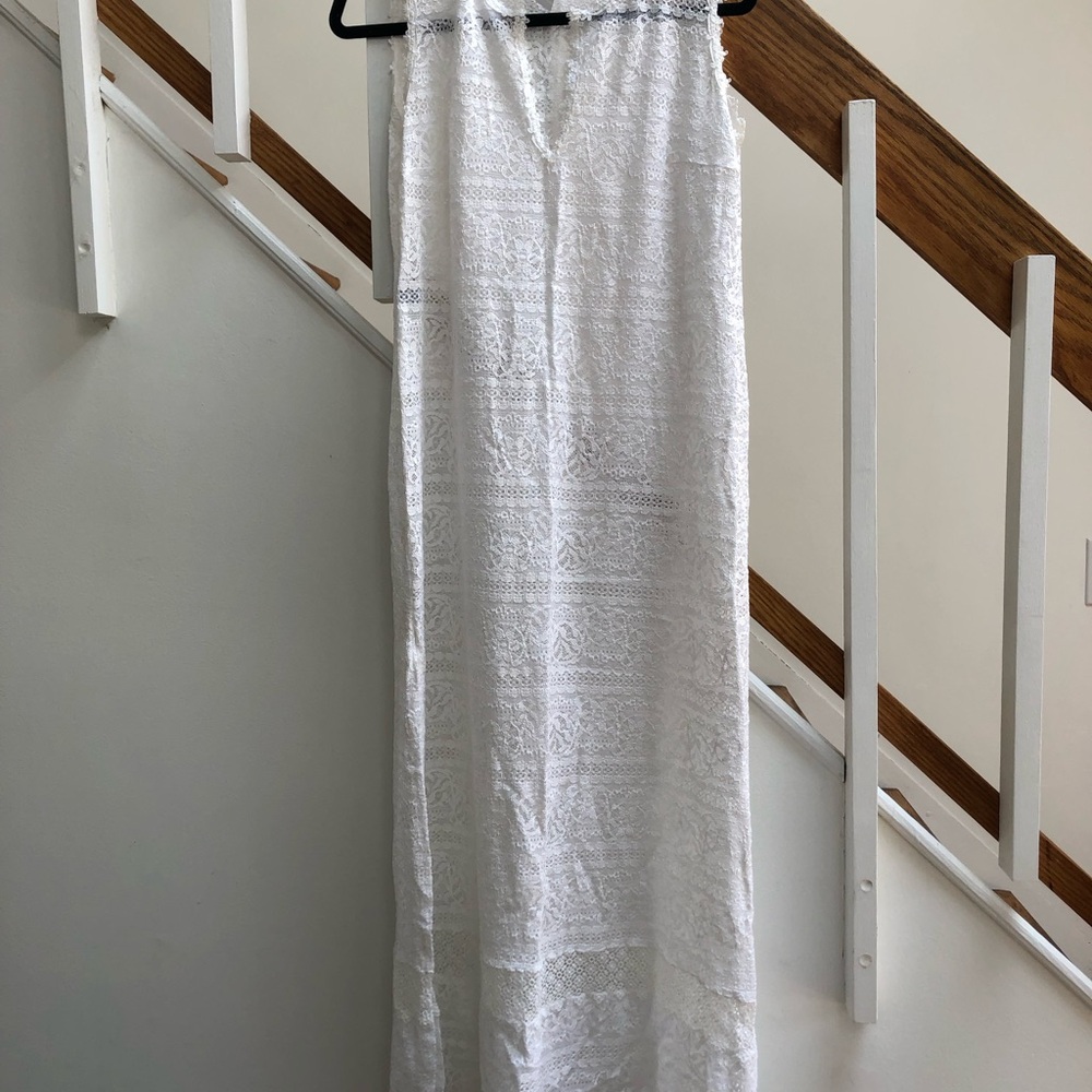 Temptation Positano White Lace Maxi Dress - Strapless Elegant Summer Gown